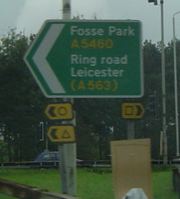 sign pointing down former A46(M)