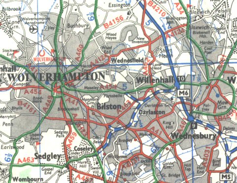 A454 motorway map