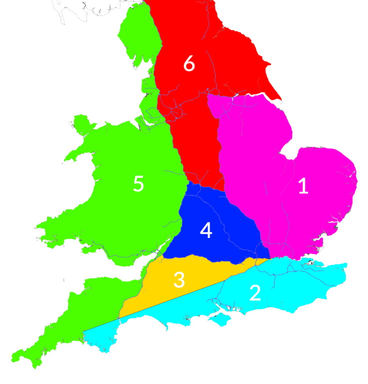 Motorway numbering sectors