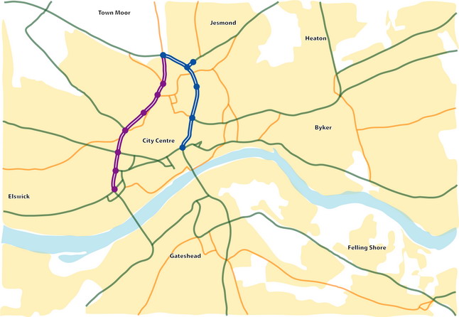 Central Motorway West route